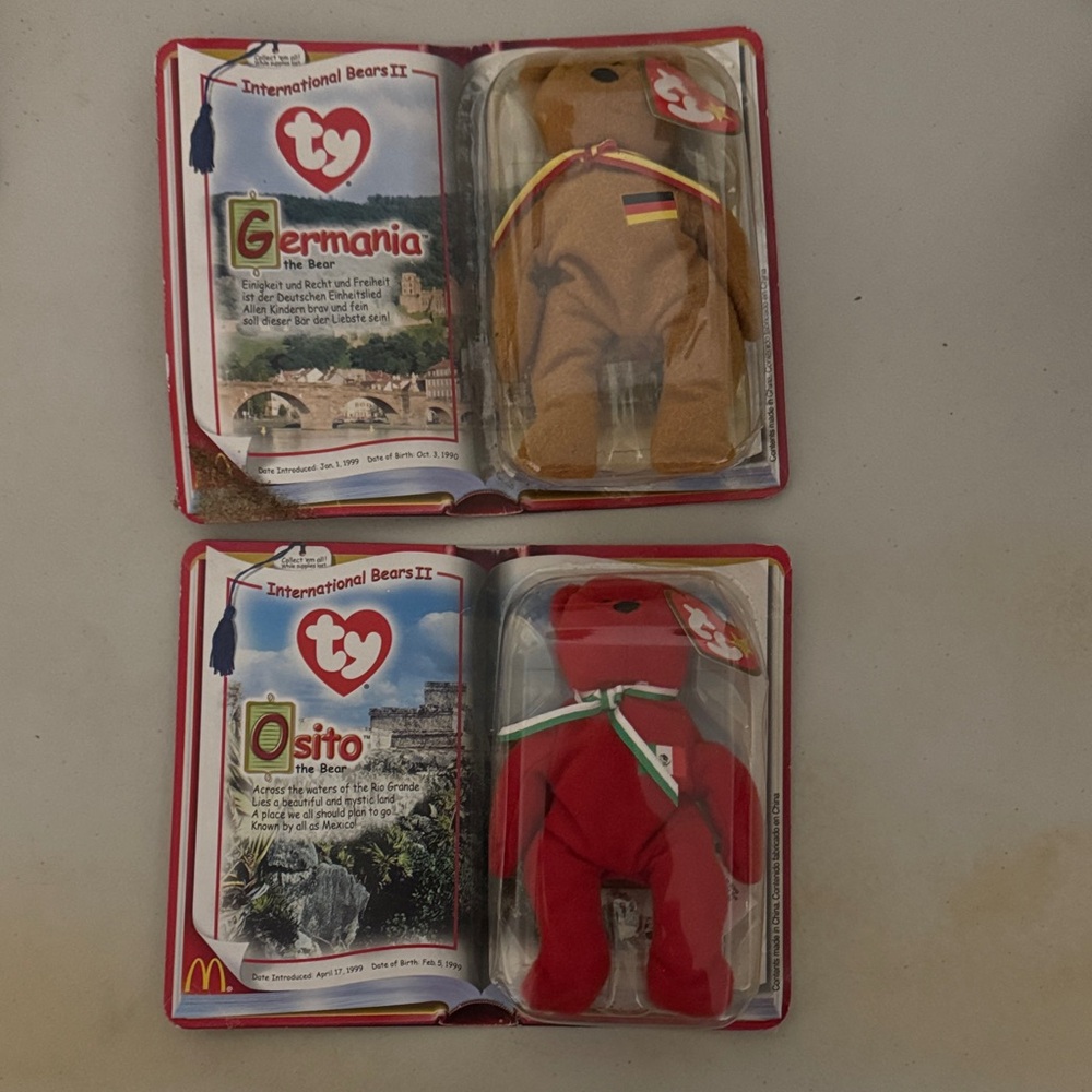 Ty International Bears II Germania Brown and Osito Red Set